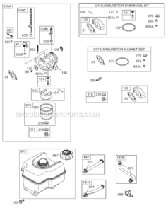 Page C Diagram and Parts List for 12E100 0007-0268 Briggs and Stratton Engine